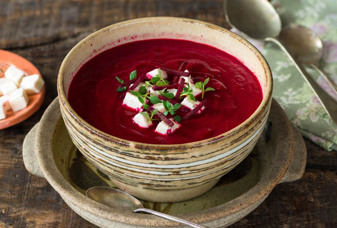 Velouté aux betteraves et feta