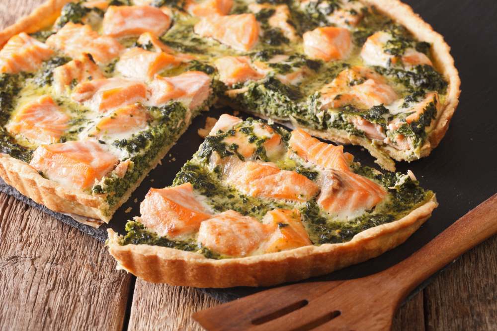 Quiche légère et fondante aux épinards et saumon