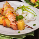 Brochette de saumon ananas