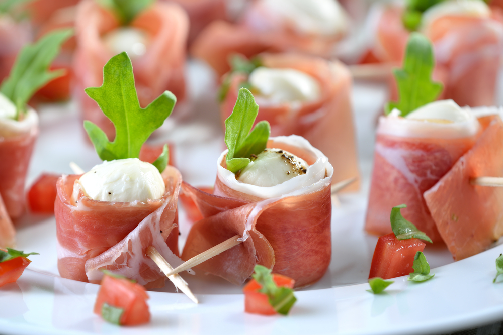 Mozzarella balls au jambon cru